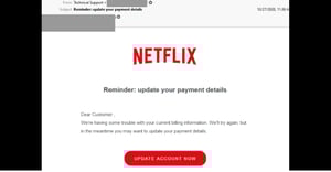 Warning: Phishing email scam impersonating Netflix continues to